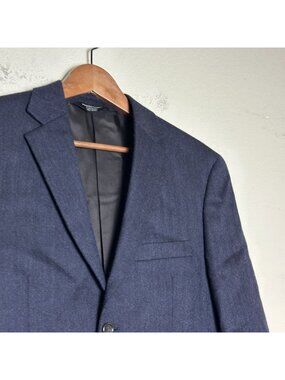 Pronto Uomo Blazer Coat Jacket Men 42S Blue Formal Preppy Business Lambswool